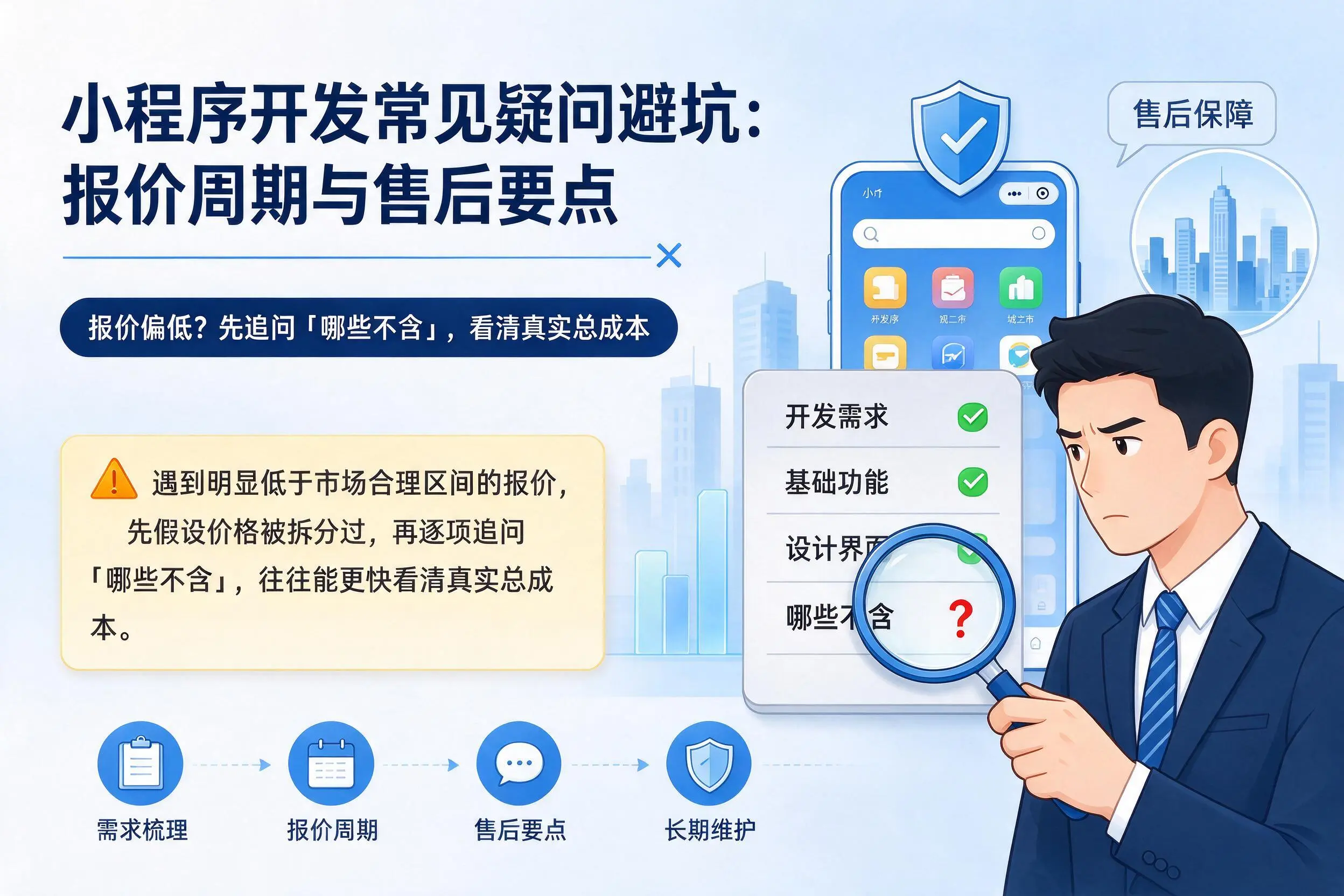 酒泉小程序开发常见疑问避坑：报价周期与售后要点