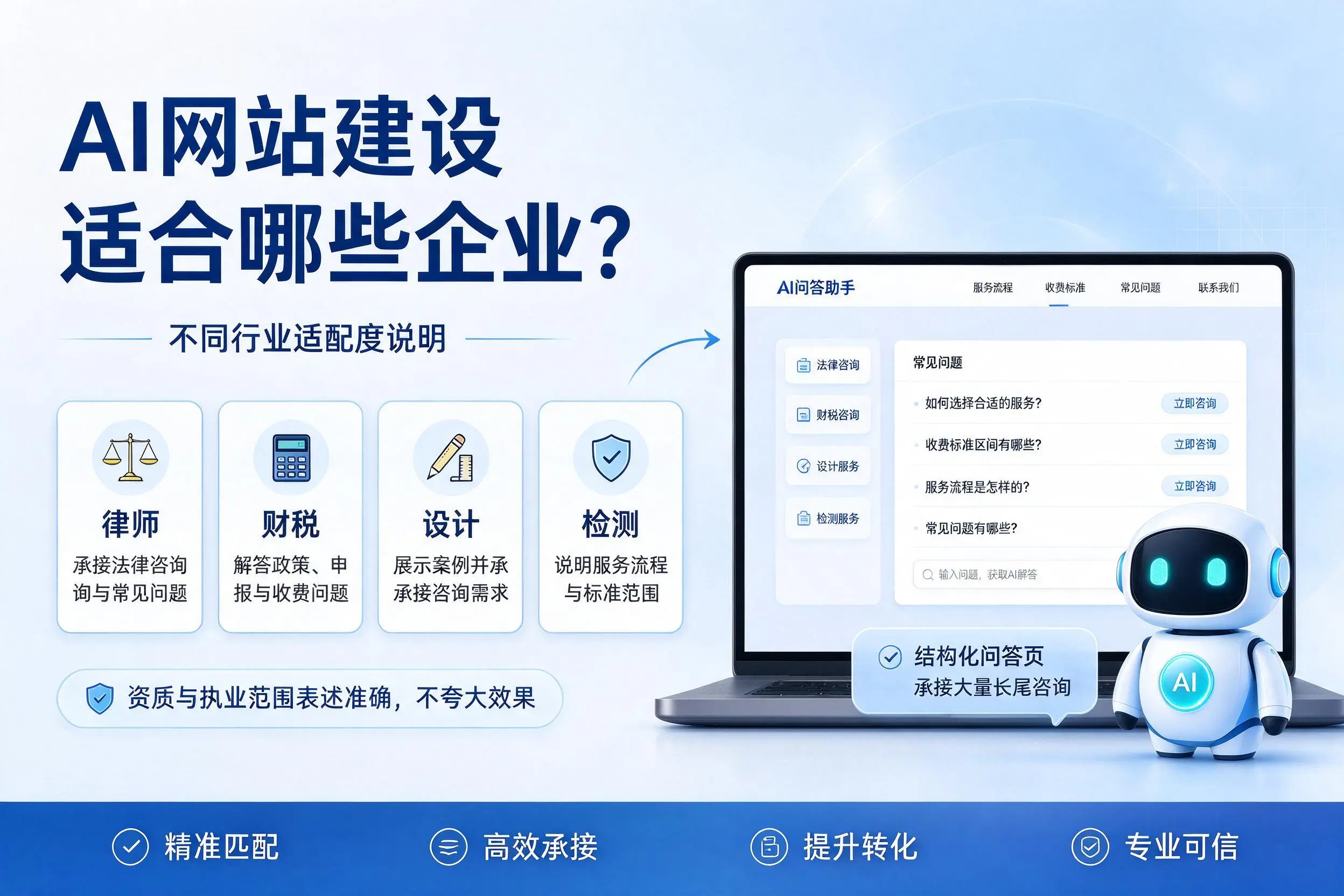 AI网站建设适合哪些企业？酒泉不同行业适配度说明